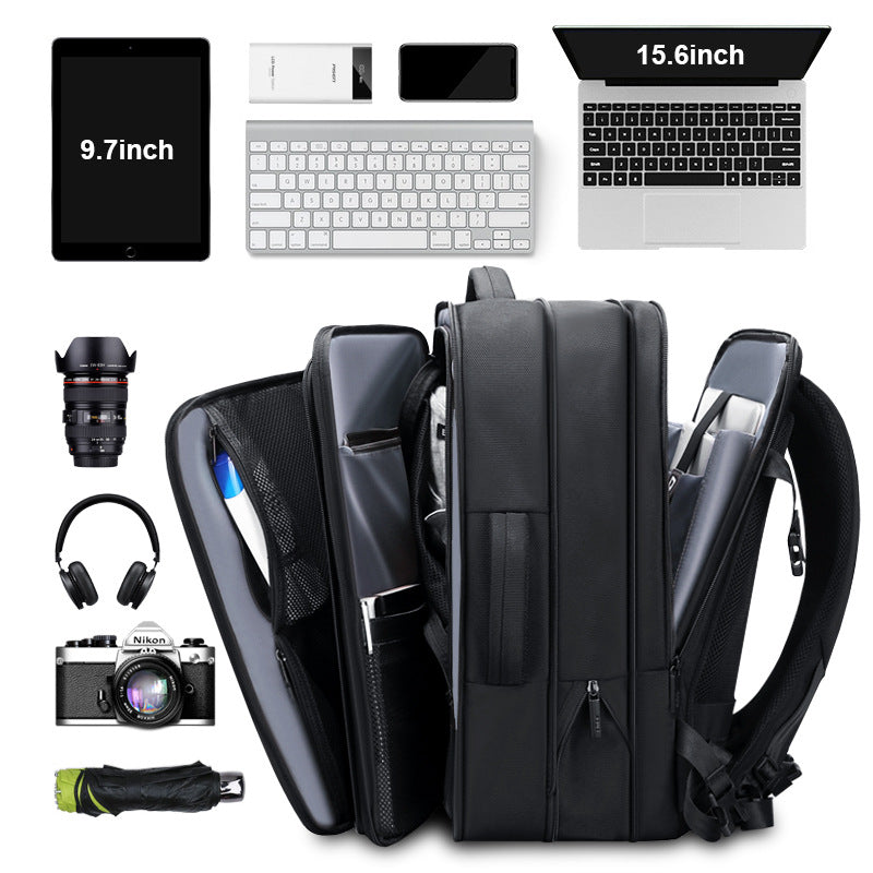 Backpack men's multi-function business travel expandable backpack large capacity travel bag 17 inch computer bag leisure