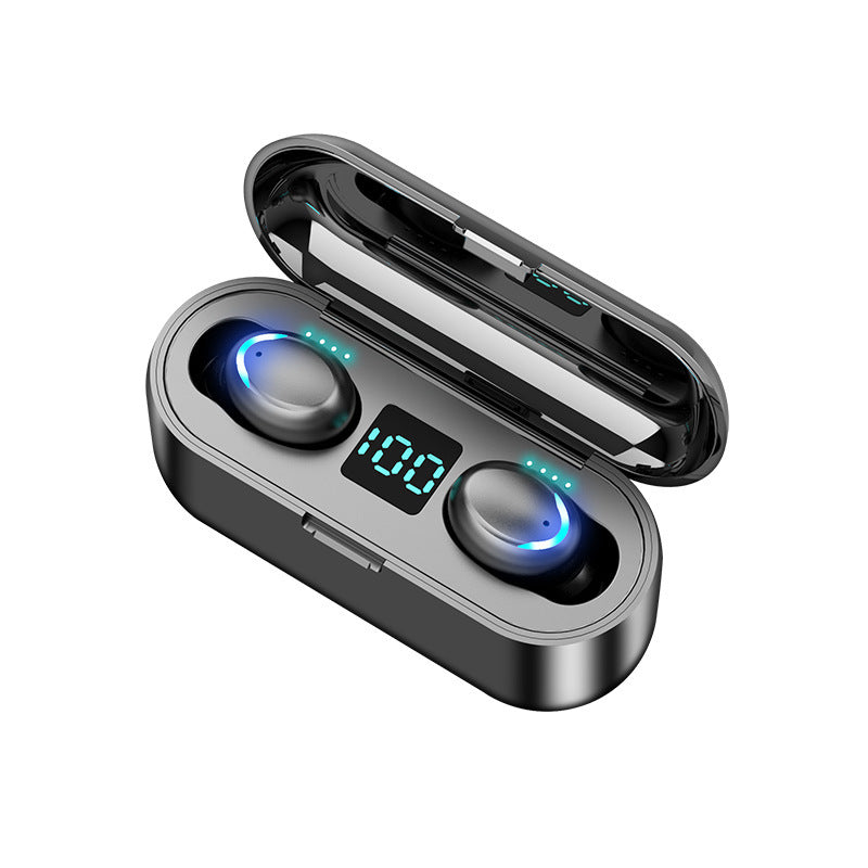 Charging wireless stereo bluetooth headset with mobile power function binaural high-definition high-definition digital display waterproof headset