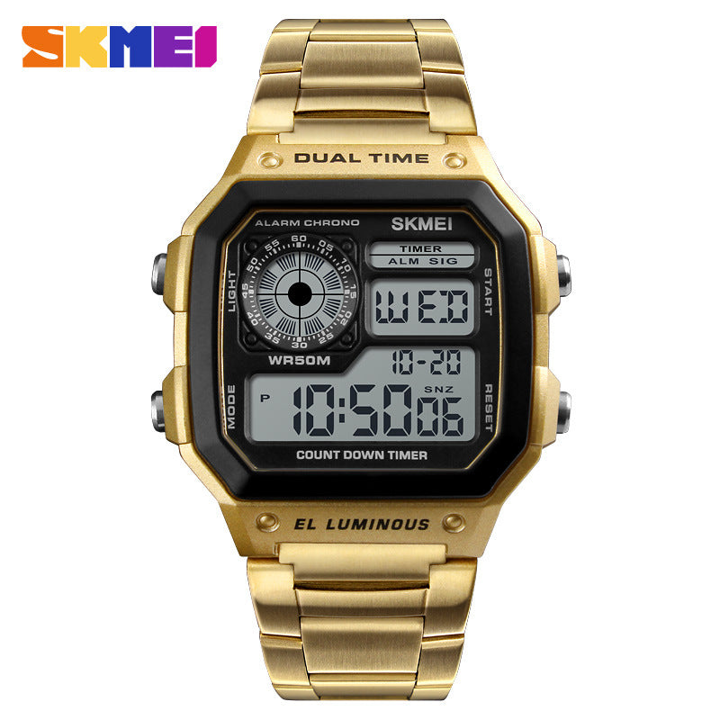 Skmei fashion trend men's watch cross-border outdoor sports personality square digital display electronic watch