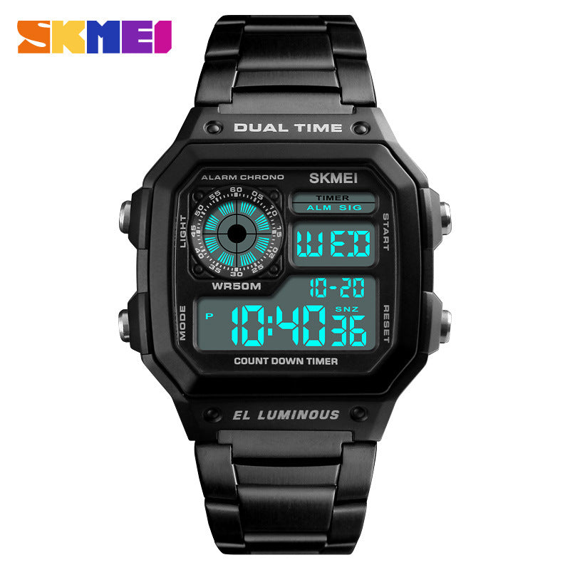 Skmei fashion trend men's watch cross-border outdoor sports personality square digital display electronic watch