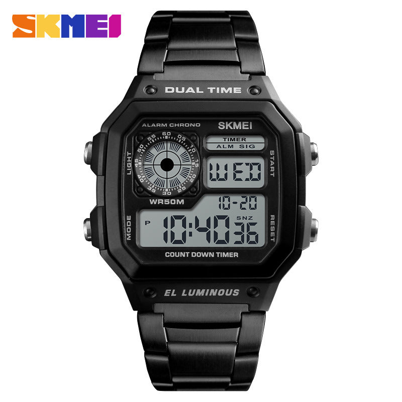 Skmei fashion trend men's watch cross-border outdoor sports personality square digital display electronic watch