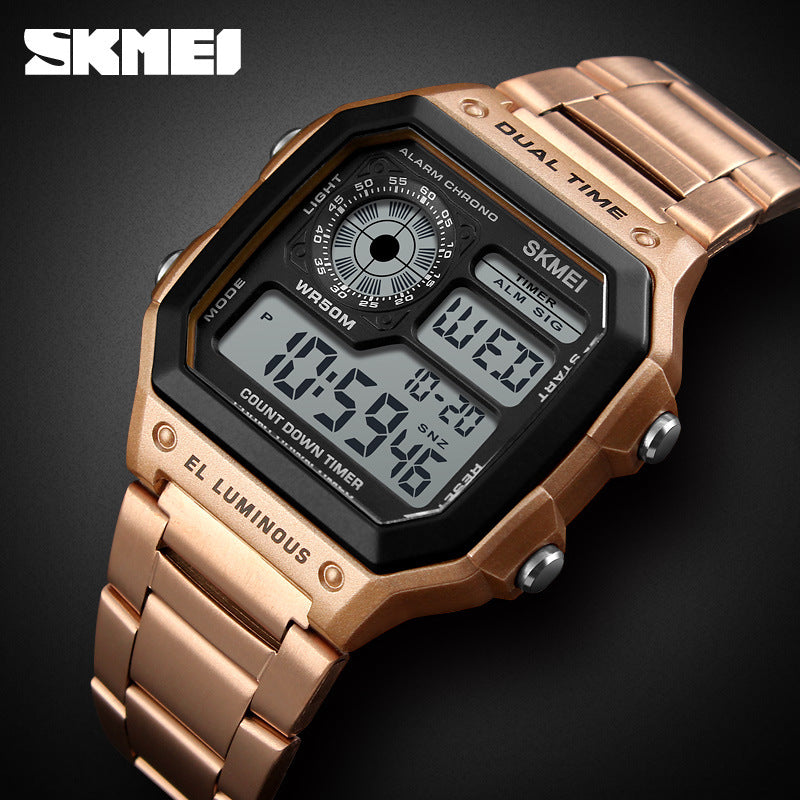 Skmei fashion trend men's watch cross-border outdoor sports personality square digital display electronic watch