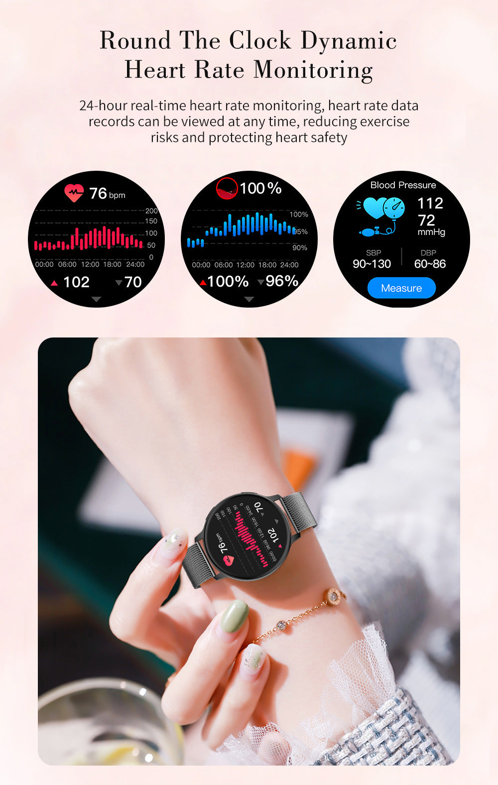 Women Round Smart Watch