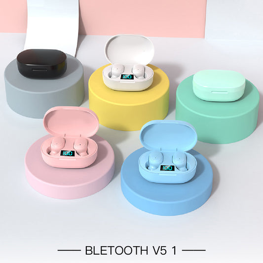 Cross-border A6S macaron smart digital display Bluetooth headset wireless sports mini headset stereo in-ear E6S