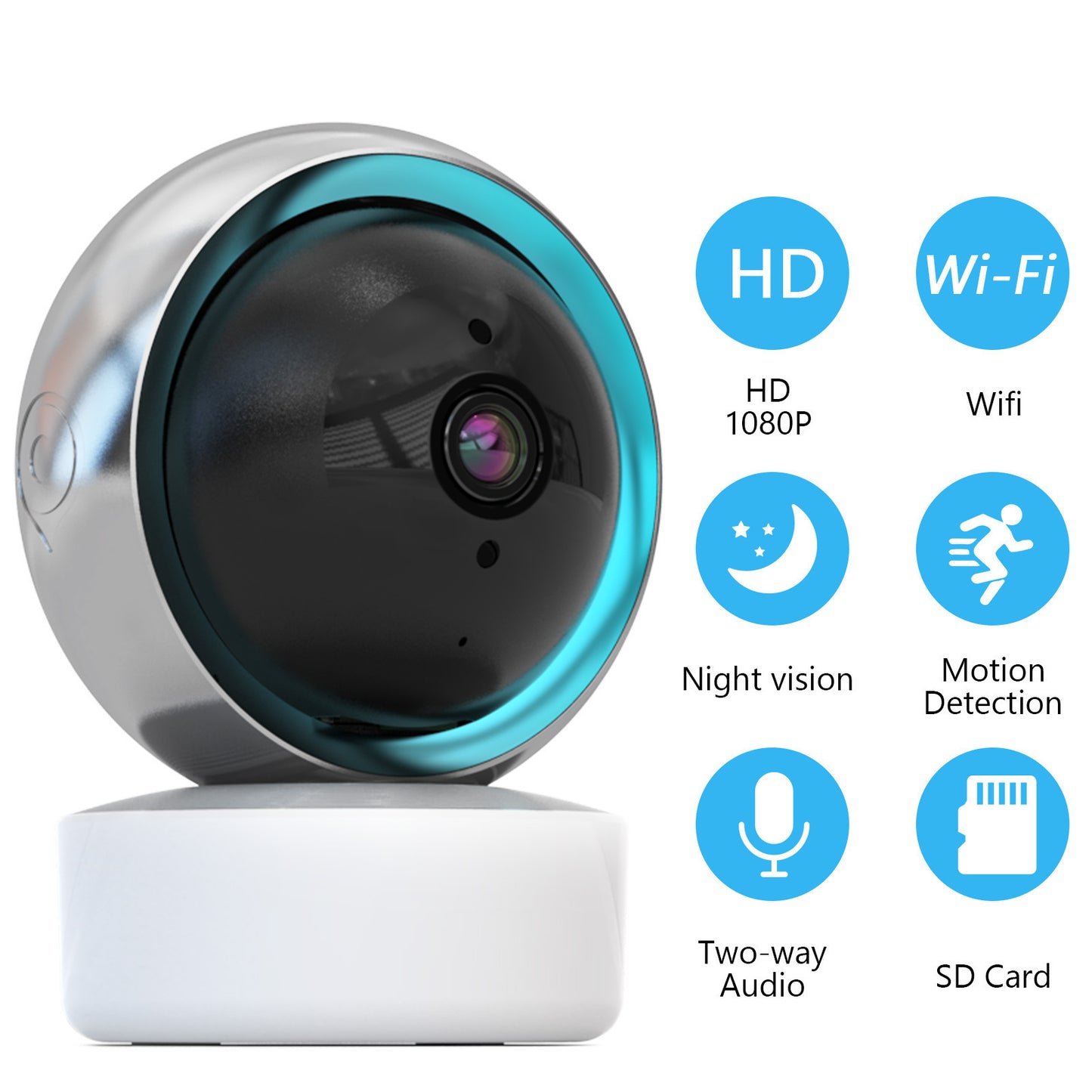 New Black Hole Remote Control Automatic Switching Night Vision 1080P HD 360° Screen Rotation Camera Monitor