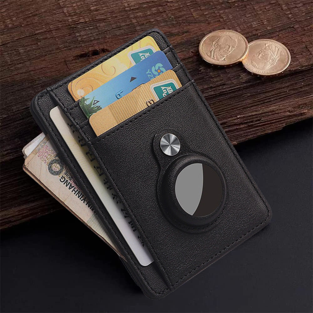 airtag wallet ultra-thin simple credit card holder anti-lost protective case wallet anti-theft brush RFID card case wholesale