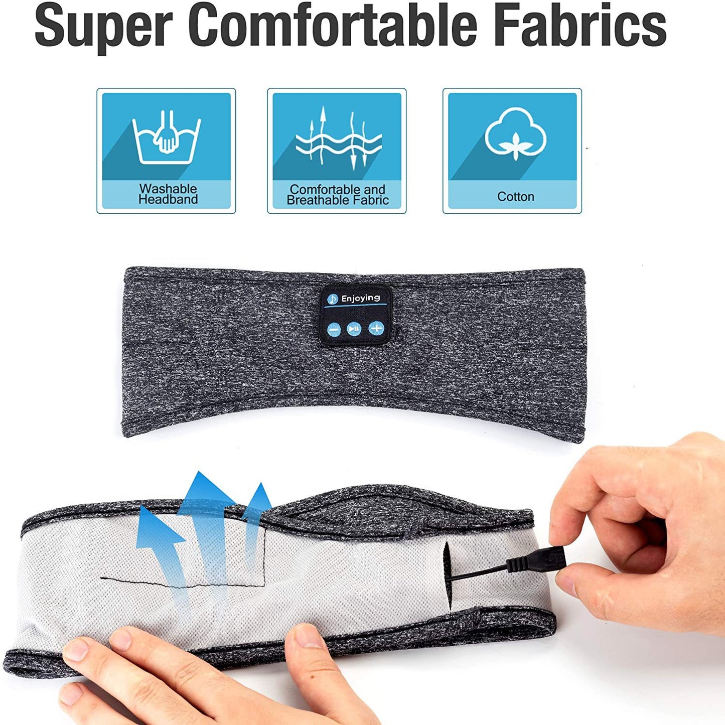 new wirelessC headset sports bluetooth hairband quick-drying fabric
