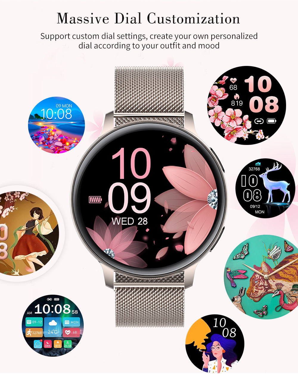 Women Round Smart Watch