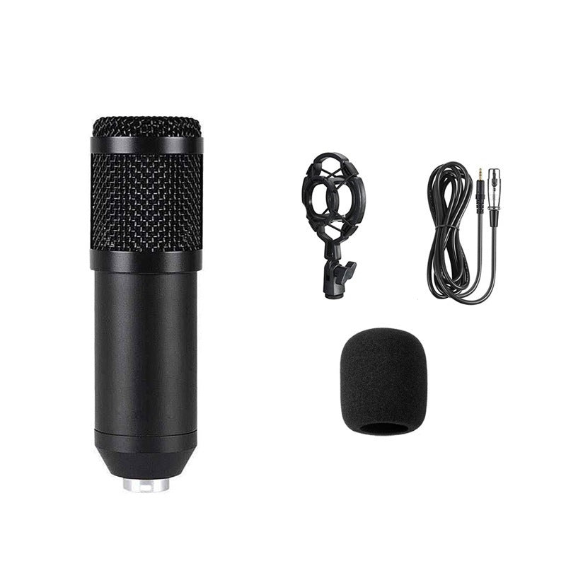 Metal BM800 condenser microphone V8 sound card mobile phone computer anchor karaoke recording live broadcast bracket set