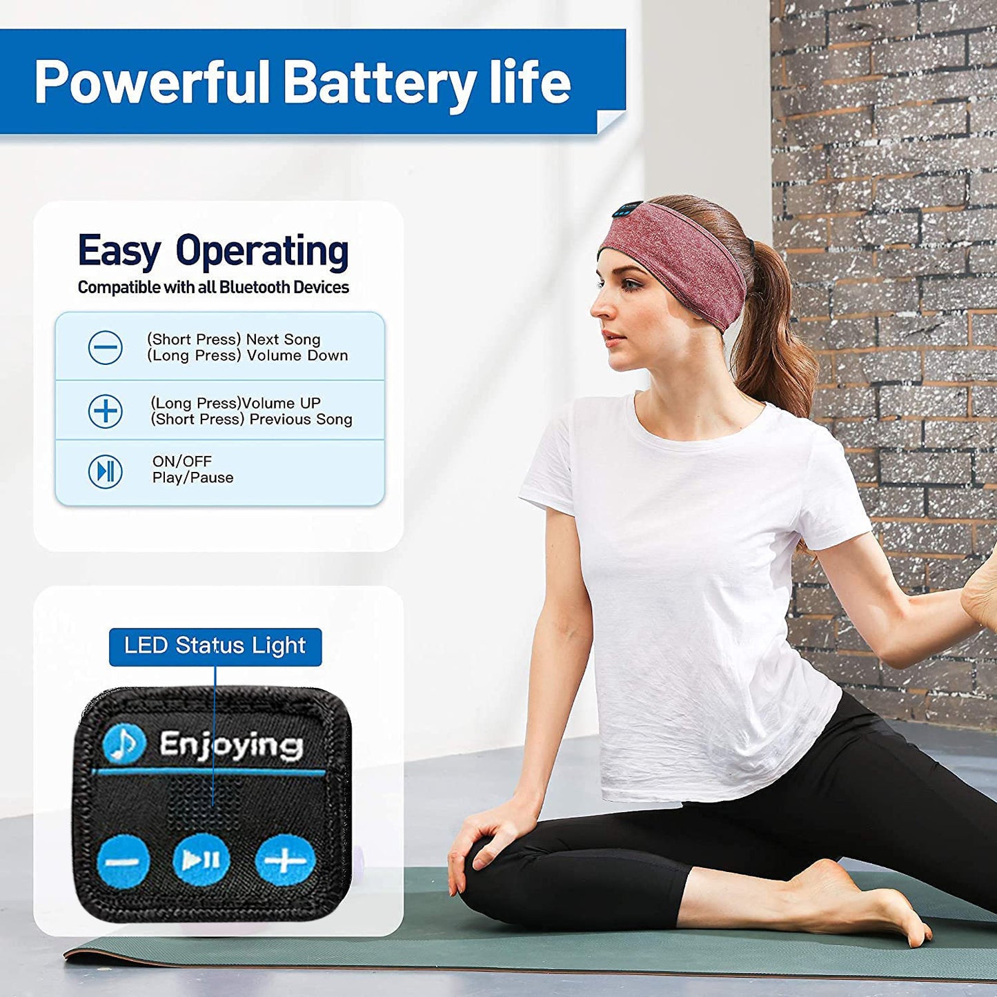 new wirelessC headset sports bluetooth hairband quick-drying fabric